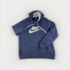 Nike Pullover Hoodie Mens XL Navy Blue Activewear Gym Running Logo Athletic